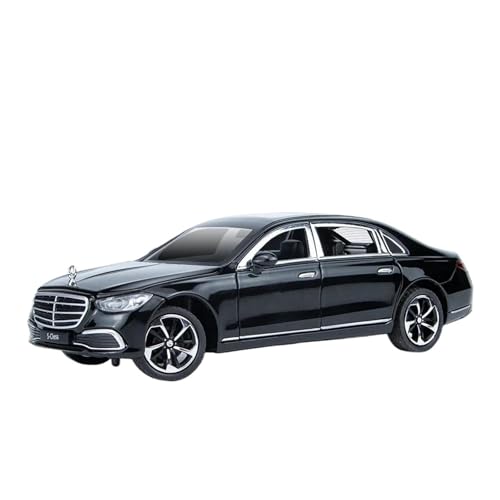 SCVWKAJA Massstabsgetreues Modell Auto 1:24 for Benz S400L. Realistische Automodelle, Geräusche Und Lichter Zur Verbesserung Der Büroatmosphäre Die-cast Fahrzeug(Black) von SCVWKAJA