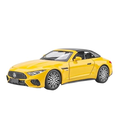 SCVWKAJA Massstabsgetreues Modell Auto 1:24 for Benz SL63 AMG Miniatur Luxus Legierung Modell Auto Maßstab Legierung Auto Sammlung Ornamente Die-cast Fahrzeug(Yellow) von SCVWKAJA