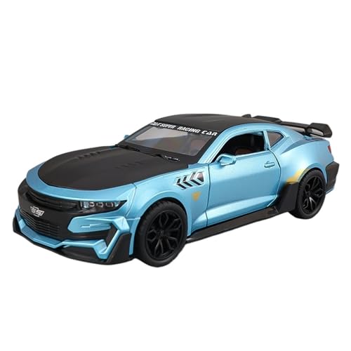 SCVWKAJA Massstabsgetreues Modell Auto 1:24 for Chevrolet Bumblebee Klassische Dekorative Modell Legierung Metall Auto Modell Sammlung Display Die-cast Fahrzeug(Blue) von SCVWKAJA