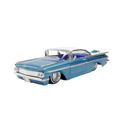 SCVWKAJA Massstabsgetreues Modell Auto 1:24 for Chevy Impala 1959 Simulation Legierung Auto Modell Statische Souvenir Display Sammlung Die-cast Fahrzeug(Blue) von SCVWKAJA