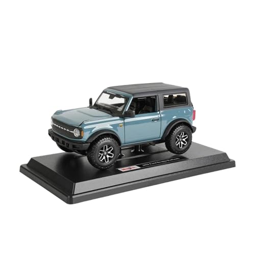 SCVWKAJA Massstabsgetreues Modell Auto 1:24 for Ford Bronco Badlands 2021 Legierung Modell Auto Fahrzeug Diecast Metall Auto Simulation Sound Licht Die-cast Fahrzeug(Blue) von SCVWKAJA