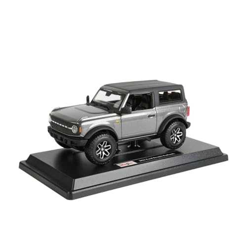 SCVWKAJA Massstabsgetreues Modell Auto 1:24 for Ford Bronco Badlands 2021 Legierung Modell Auto Fahrzeug Diecast Metall Auto Simulation Sound Licht Die-cast Fahrzeug(Titanium) von SCVWKAJA