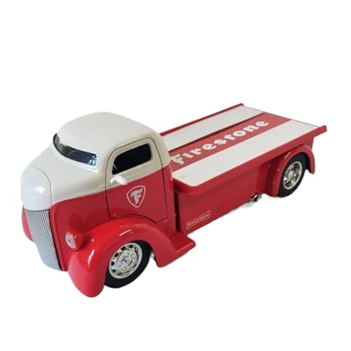 SCVWKAJA Massstabsgetreues Modell Auto 1:24 for Ford COE 1947 Racing Casting Auto Modell Miniatur Auto Hobby Sammlerstück Luxus Dekoration Die-cast Fahrzeug(White red) von SCVWKAJA