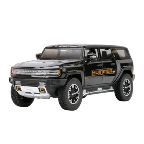 SCVWKAJA Massstabsgetreues Modell Auto 1:24 for Hummer EV Hobby-Kollektion Automodell Ornamente Klassischer Maßstab Legierung Geländewagen Die-cast Fahrzeug(Black) von SCVWKAJA