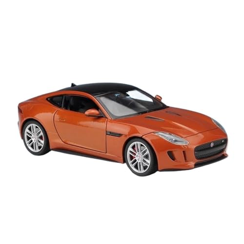 SCVWKAJA Massstabsgetreues Modell Auto 1:24 for Jaguar F-Type Statische Legierung Automodell Maßstab Druckguss Fahrzeug Dekoration Serie Die-cast Fahrzeug(Orange) von SCVWKAJA