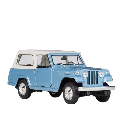 SCVWKAJA Massstabsgetreues Modell Auto 1:24 for Jeep Jeepster 1967 Klassische Retro-Oldtimer-Sammlung Ornamente Luxus Statisches Automodell Die-cast Fahrzeug(Blue) von SCVWKAJA