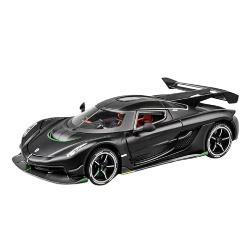 SCVWKAJA Massstabsgetreues Modell Auto 1:24 for Jesko Legierung Modell Auto Fahrzeug Diecast Metall Auto Simulation Sound Licht Die-cast Fahrzeug(Black) von SCVWKAJA