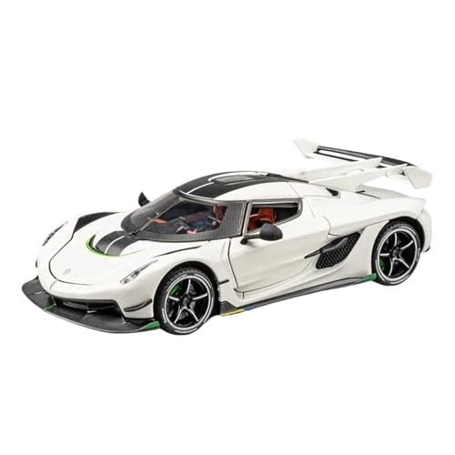 SCVWKAJA Massstabsgetreues Modell Auto 1:24 for Jesko Legierung Modell Auto Fahrzeug Diecast Metall Auto Simulation Sound Licht Die-cast Fahrzeug(White) von SCVWKAJA