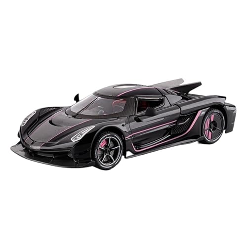 SCVWKAJA Massstabsgetreues Modell Auto 1:24 for Koneseger Jesko Absolut Fertigmodell Sammlung Serie Legierung Automodell Ornamente Display Die-cast Fahrzeug(Black) von SCVWKAJA