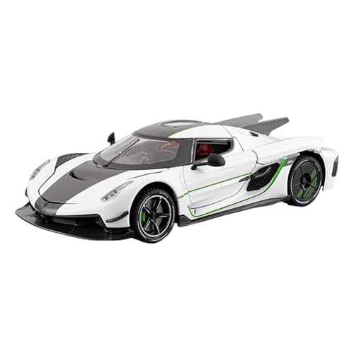 SCVWKAJA Massstabsgetreues Modell Auto 1:24 for Koneseger Jesko Absolut Fertigmodell Sammlung Serie Legierung Automodell Ornamente Display Die-cast Fahrzeug(White) von SCVWKAJA