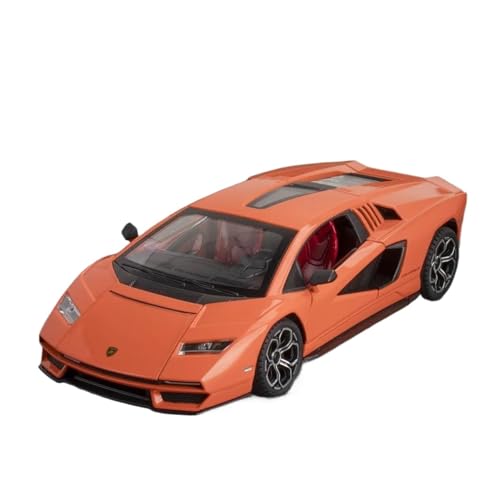 SCVWKAJA Massstabsgetreues Modell Auto 1:24 for Lamborghini Countach Zinklegierung Casting Scale Automodell Simulation Metall Ornamente Dekoration Die-cast Fahrzeug(Orange) von SCVWKAJA