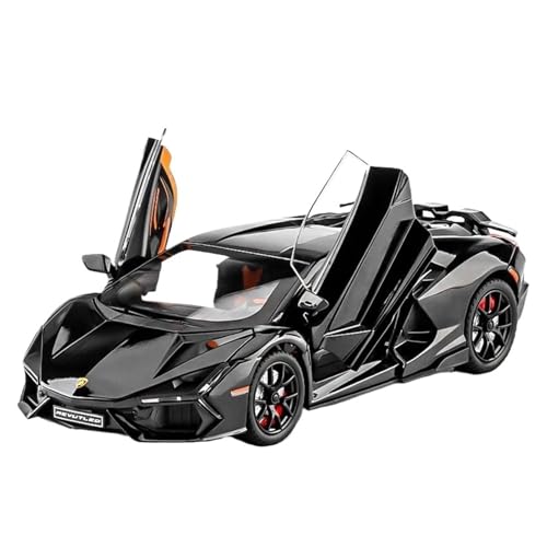 SCVWKAJA Massstabsgetreues Modell Auto 1:24 for Lamborghini Revuelto Statische Legierung Automodell Maßstab Druckguss Fahrzeug Dekoration Serie Die-cast Fahrzeug(Black) von SCVWKAJA