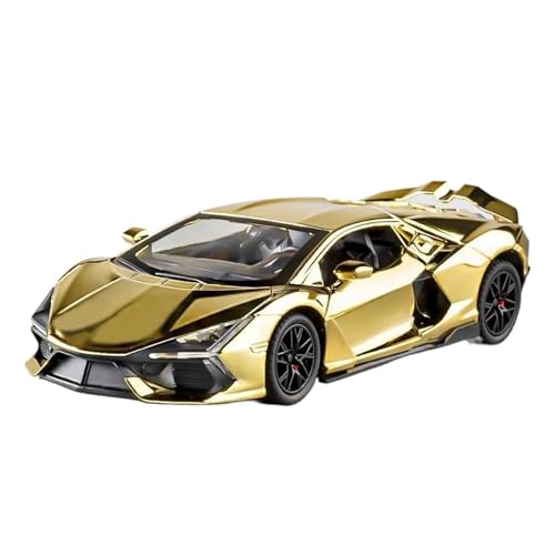 SCVWKAJA Massstabsgetreues Modell Auto 1:24 for Lamborghini Revuelto Statische Legierung Automodell Maßstab Druckguss Fahrzeug Dekoration Serie Die-cast Fahrzeug(Gold) von SCVWKAJA