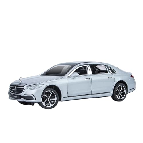 SCVWKAJA Massstabsgetreues Modell Auto 1:24 for Mercedes-Benz S400L, Simuliertes Automodell Mit Rückzug, Kann Als Heim- Oder Bürodekoration Verwendet Werden Die-cast Fahrzeug(White) von SCVWKAJA