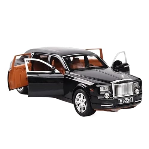 SCVWKAJA Massstabsgetreues Modell Auto 1:24 for Rolls Royce Phantom Legierungsautomodell Mit Sound Und Zurückziehbarer Home-Office-Dekoration Die-cast Fahrzeug(Black) von SCVWKAJA