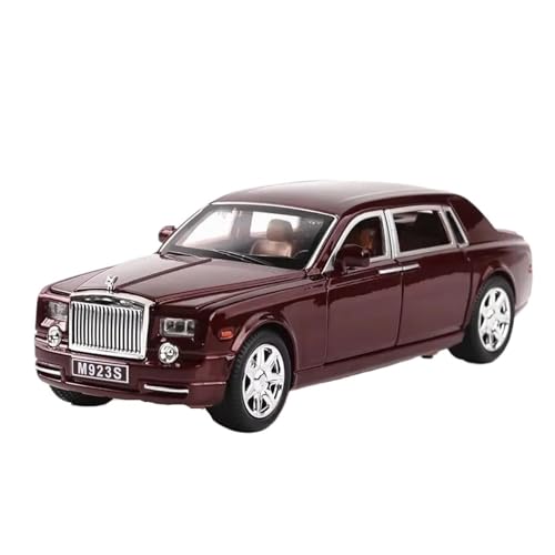 SCVWKAJA Massstabsgetreues Modell Auto 1:24 for Rolls Royce Phantom Legierungsautomodell Mit Sound Und Zurückziehbarer Home-Office-Dekoration Die-cast Fahrzeug(Red) von SCVWKAJA
