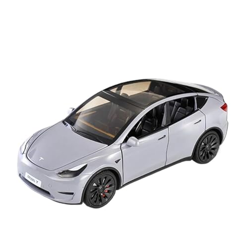SCVWKAJA Massstabsgetreues Modell Auto 1:24 for Tessa Y Legierung Modell Auto Fahrzeug Diecast Metall Auto Simulation Sound Licht Die-cast Fahrzeug(Chrome) von SCVWKAJA