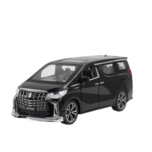 SCVWKAJA Massstabsgetreues Modell Auto 1:24 for Toyota Alpha Simulation Legierung Auto Modell Replik Kommerziellen Fahrzeug Modell Ornamente Die-cast Fahrzeug(Black) von SCVWKAJA