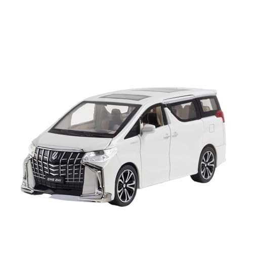 SCVWKAJA Massstabsgetreues Modell Auto 1:24 for Toyota Alpha Simulation Legierung Auto Modell Replik Kommerziellen Fahrzeug Modell Ornamente Die-cast Fahrzeug(White) von SCVWKAJA