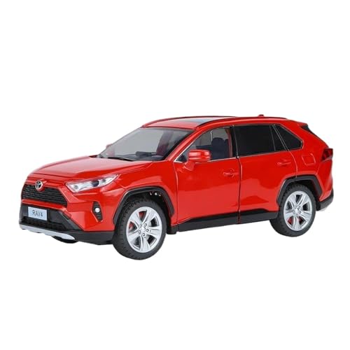 SCVWKAJA Massstabsgetreues Modell Auto 1:24 for Toyota RAV4 RA V4 Simulation Legierung Auto Modell Statische Souvenir Display Sammlung Die-cast Fahrzeug(Red) von SCVWKAJA