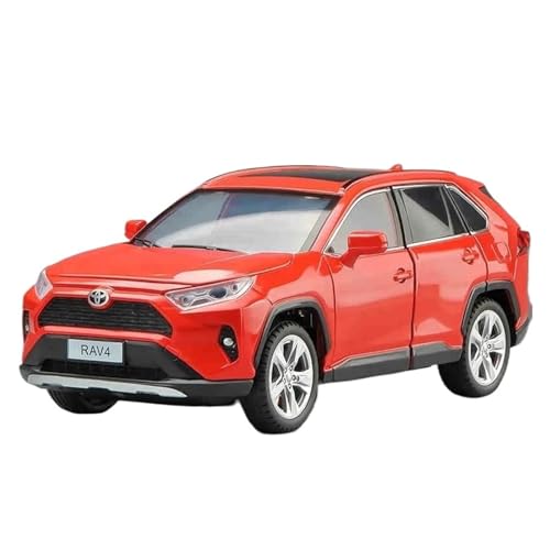SCVWKAJA Massstabsgetreues Modell Auto 1:24 for Toyota RAV4 SUV Sammlung Von Legierungsautomodellen Bürodekoration Ornamente Souvenirs Die-cast Fahrzeug(Orange) von SCVWKAJA