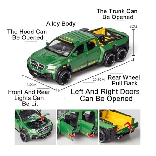 SCVWKAJA Massstabsgetreues Modell Auto 1:28 Für Benz X-Klasse Exy 6x6 Exquisite Proportionale Druckguss-Simulations-Automodellreihe Aus Legierung Die-cast Fahrzeug(Black) von SCVWKAJA