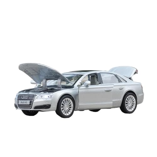 SCVWKAJA Massstabsgetreues Modell Auto 1:32 Für Audi A8 Luxus Legierung Auto Modell Ornamente Sammlung Statische Fahrzeug Metall Die-cast Fahrzeug(Silver) von SCVWKAJA