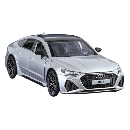SCVWKAJA Massstabsgetreues Modell Auto 1:32 Für Audi RS7 Miniatur Metall Auto Modell Maßstab Zink-Legierung Fahrzeug Ornamente Dekoration Die-cast Fahrzeug(Silver) von SCVWKAJA