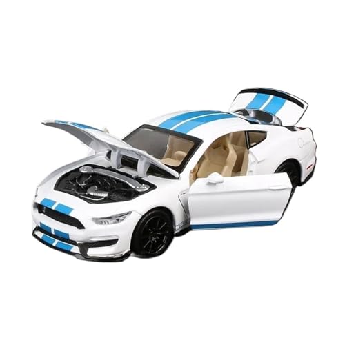 SCVWKAJA Massstabsgetreues Modell Auto 1:32 Für Ford Mustang Shelby GT350 Fahrzeugsimulation Metalllegierung Modellauto Sammlersouvenir Die-cast Fahrzeug(White) von SCVWKAJA