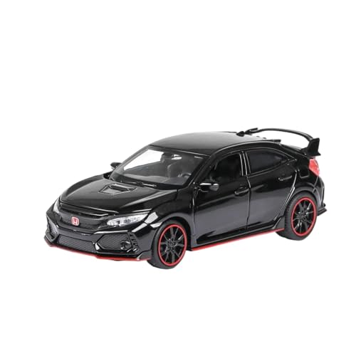 SCVWKAJA Massstabsgetreues Modell Auto 1:32 Für Honda Civic Type-R Limousine Legierung Metall Modell Auto Sammlung Hobby Modell Display Ornamente Die-cast Fahrzeug(Black) von SCVWKAJA
