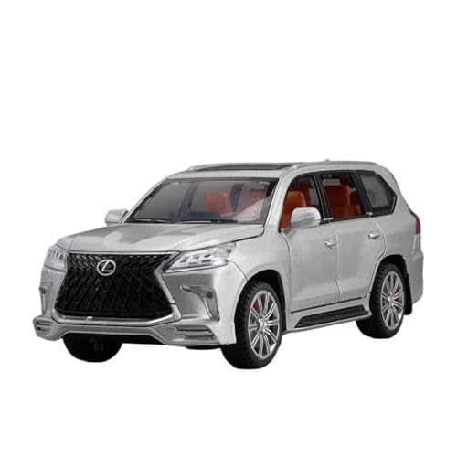 SCVWKAJA Massstabsgetreues Modell Auto 1:32 Für Lexus LX570 Legierung Simulation Auto Modell Tür Kann Geöffnet Werden Desktop Ornamente Die-cast Fahrzeug(Silver) von SCVWKAJA