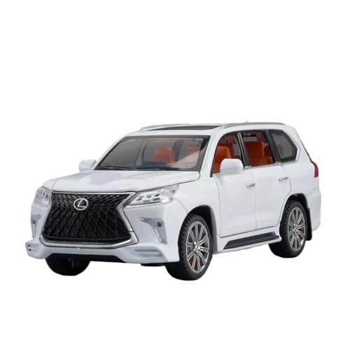 SCVWKAJA Massstabsgetreues Modell Auto 1:32 Für Lexus LX570 Legierung Simulation Auto Modell Tür Kann Geöffnet Werden Desktop Ornamente Die-cast Fahrzeug(White) von SCVWKAJA