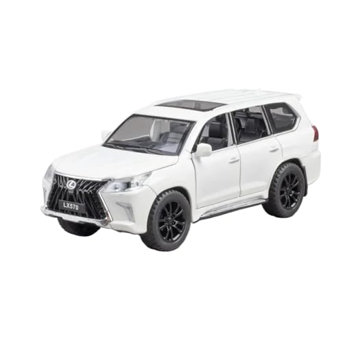 SCVWKAJA Massstabsgetreues Modell Auto 1:32 Für Lexus LX570 Replik Statische Legierung Modell Auto Metall Textur Ornamente Display Sammlung Die-cast Fahrzeug(White) von SCVWKAJA