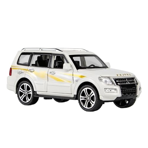 SCVWKAJA Massstabsgetreues Modell Auto 1:32 Für Mitsubishi Pajero SUV Simulation Legierung Auto Modell Metall Druckguss Ornamente Sammlung Die-cast Fahrzeug(White) von SCVWKAJA