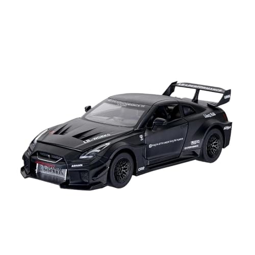 SCVWKAJA Massstabsgetreues Modell Auto 1:32 Für Nissan GTR-CSR2 Simulation Legierung Auto Modell Metall Druckguss Ornamente Sammlung Die-cast Fahrzeug(Black) von SCVWKAJA