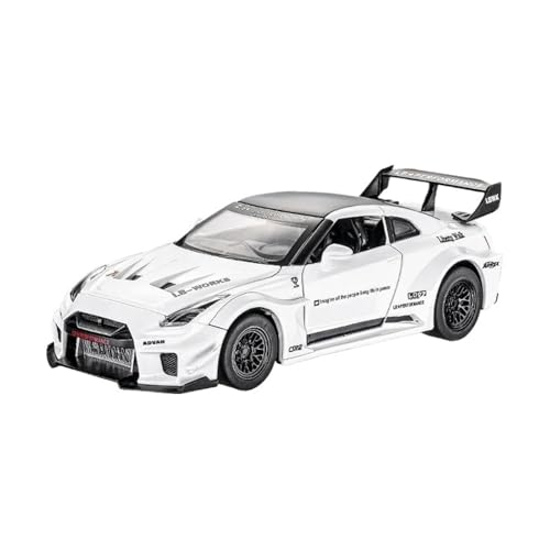 SCVWKAJA Massstabsgetreues Modell Auto 1:32 Für Nissan GTR-CSR2 Simulation Legierung Auto Modell Metall Druckguss Ornamente Sammlung Die-cast Fahrzeug(White) von SCVWKAJA