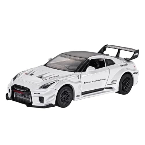 SCVWKAJA Massstabsgetreues Modell Auto 1:32 Für Nissan Skyline GTR Replik Legierung Automodell Klassische Handwerk Dekoration Sammlung Ornamente Die-cast Fahrzeug(White) von SCVWKAJA