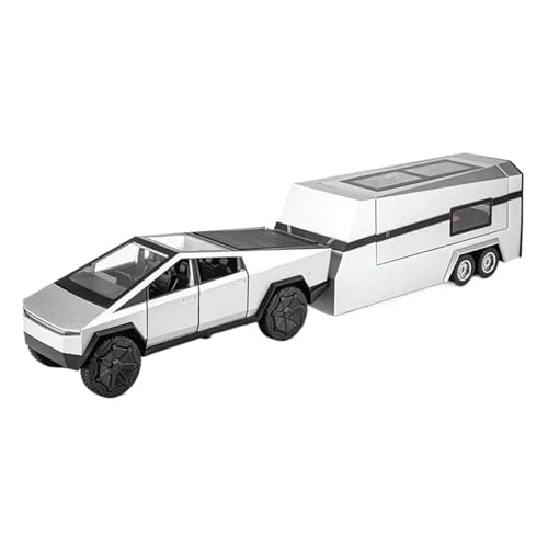 SCVWKAJA Massstabsgetreues Modell Auto 1:32 Für Tesla Trailer Rv Alloy Konzept Sportwagenmodell Druckguss-Metallautomodell-Souvenir Die-cast Fahrzeug(Silver) von SCVWKAJA