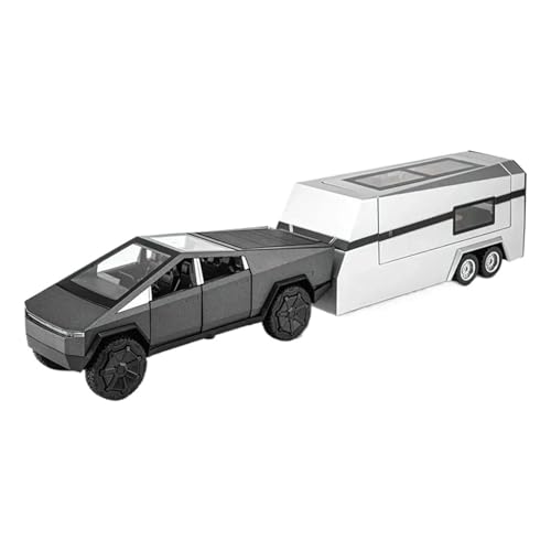 SCVWKAJA Massstabsgetreues Modell Auto 1:32 Für Tesla Trailer Rv Alloy Konzept Sportwagenmodell Druckguss-Metallautomodell-Souvenir Die-cast Fahrzeug(Titanium) von SCVWKAJA