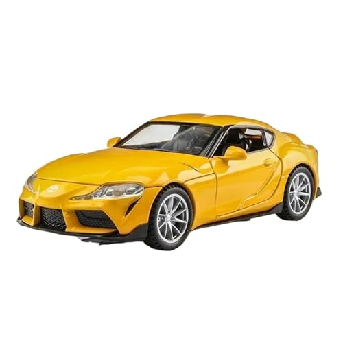 SCVWKAJA Massstabsgetreues Modell Auto 1:32 Für Toyota Supra Replica Statische Legierung Modell Auto Metall Textur Ornamente Display Sammlung Die-cast Fahrzeug(Yellow) von SCVWKAJA