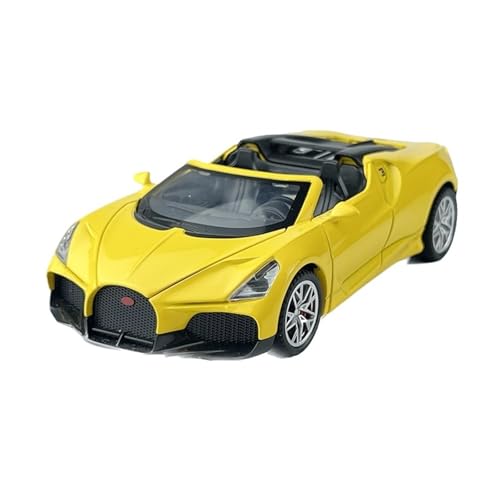 SCVWKAJA Massstabsgetreues Modell Auto 1:32 for Bugatti Mistral Modern Craft Luxus-Legierung Automodell Exquisite Modell Ornamente Dekoration Die-cast Fahrzeug(Yellow) von SCVWKAJA