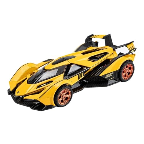 SCVWKAJA Massstabsgetreues Modell Auto 1:32 for Lamborghini V12 Legierung Fertig Casting Modell Auto Miniatur Metall Haus Dekoration Die-cast Fahrzeug(Yellow) von SCVWKAJA