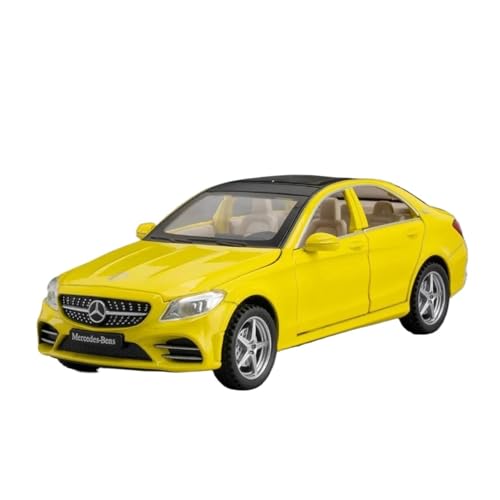 SCVWKAJA Massstabsgetreues Modell Auto 1:32 for Mercedes-Benz C260L Miniatur Luxus Legierung Modell Auto Maßstab Legierung Auto Sammlung Ornamente Die-cast Fahrzeug(Yellow) von SCVWKAJA