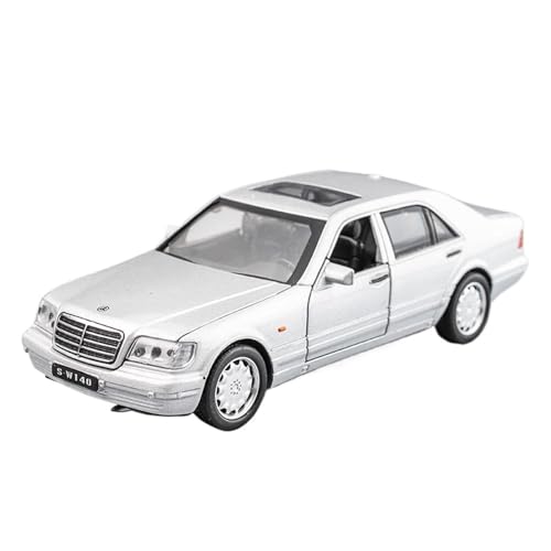 SCVWKAJA Massstabsgetreues Modell Auto 1:32 for Mercedes-Benz S-W140 Klassische Dekorative Modell Legierung Metall Auto Modell Sammlung Display Die-cast Fahrzeug(Silver) von SCVWKAJA