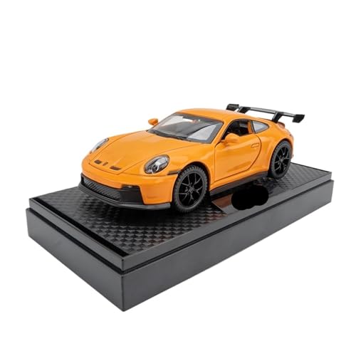 SCVWKAJA Massstabsgetreues Modell Auto 1:32 for Porsche 911 Miniatur Klassische Legierung Auto Modell Metall Ornamente Hobby Sammlung Die-cast Fahrzeug(Orange) von SCVWKAJA