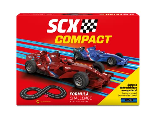 SCX - COMPACT Track - Komplette Rennstrecke - 2 Autos und 2 Steuergeräte 1:43 (Formula Challenge) von SCX