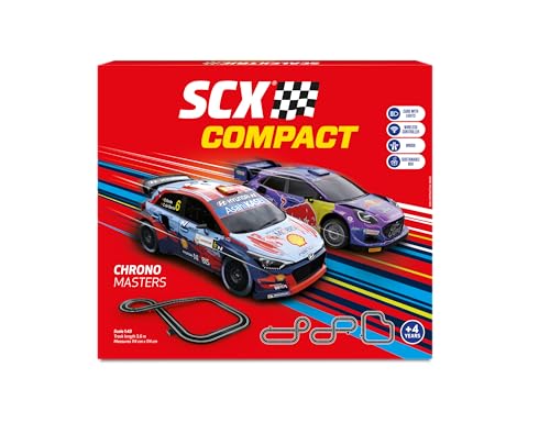 SCX - Compact Circuit - Komplette Rennstrecke - 2 Autos und 2 Fernbedienungen 1:43 (Chrono Masters) von SCX