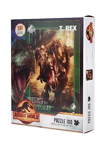 SD TOYS SDTUNI25575 Dinosaurio 3D-Effekt Poster T-Rex Jurassic World-Puzzle 100 Teile-SDTUNI25575-Mehrfarbig-One Size, bunt von SD TOYS