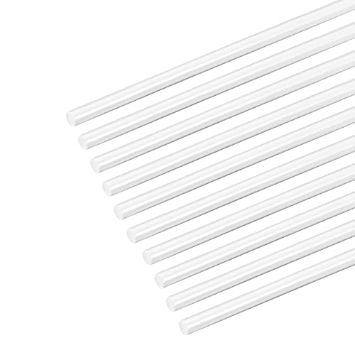 10-teiliges ABS-Modellbaustangen-Set – 4–10 mm weiße Vollstäbe for Architekturhandwerk (Länge 500 mm), wärmebiegbare Heimwerkerbedarfsartikel(Diameter 8Mm) von SDAZHX