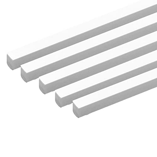 5-teiliges ABS-Präzisions-Vierkantstangen-Set – 1–4 mm weiße Strukturstäbe for Architekturmodelle (5 Größen x 500 mm) Wärmebiegbares Modellierzubehör(2X2X500Mm (5Pcs)) von SDAZHX